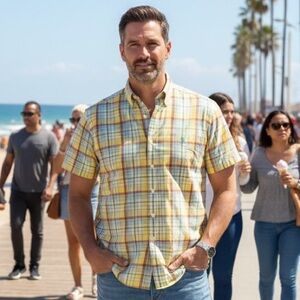 POLO RALPH LAUREN CLASSIC FIT VINTAGE Y2K BANANA YELLOW OXFORD SHIRT SSPOLO L